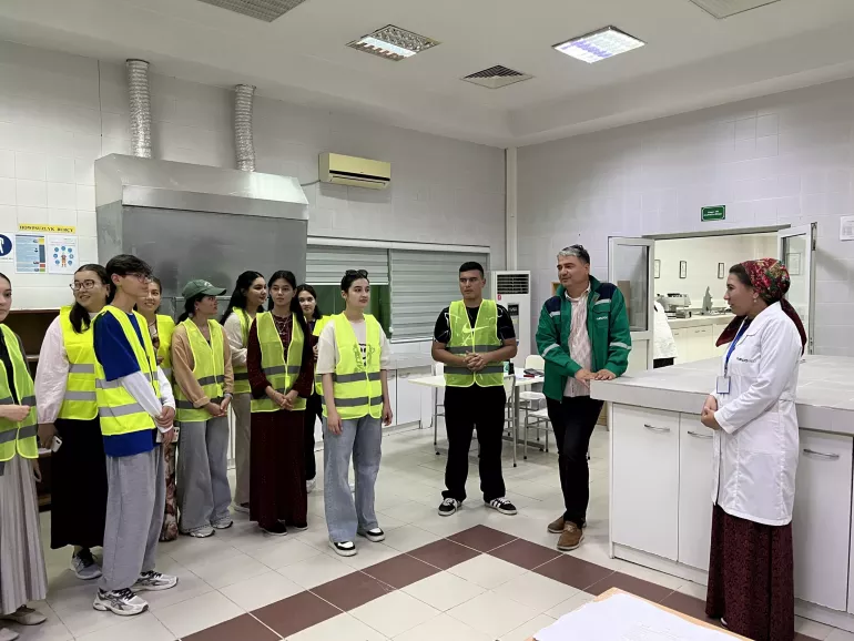 A group of people in a lab