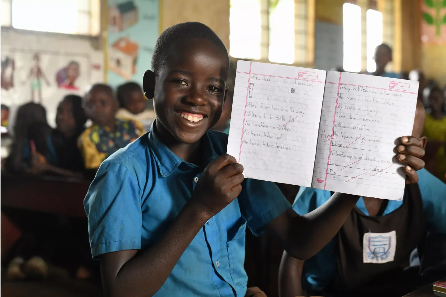 Edison Tayebwa, 11 years is a beneficiary of the Catch-Up and remedial approach in primary one at Ngangi Primary school Kyegegwa District. 