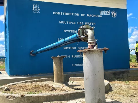 The Nacuuma Multi-Use Water System by UNICEF to improve water access in the village. The system was installed at a cost of US$250,000 and financed through UNICEF’s set-aside funds meant to combat climate change.