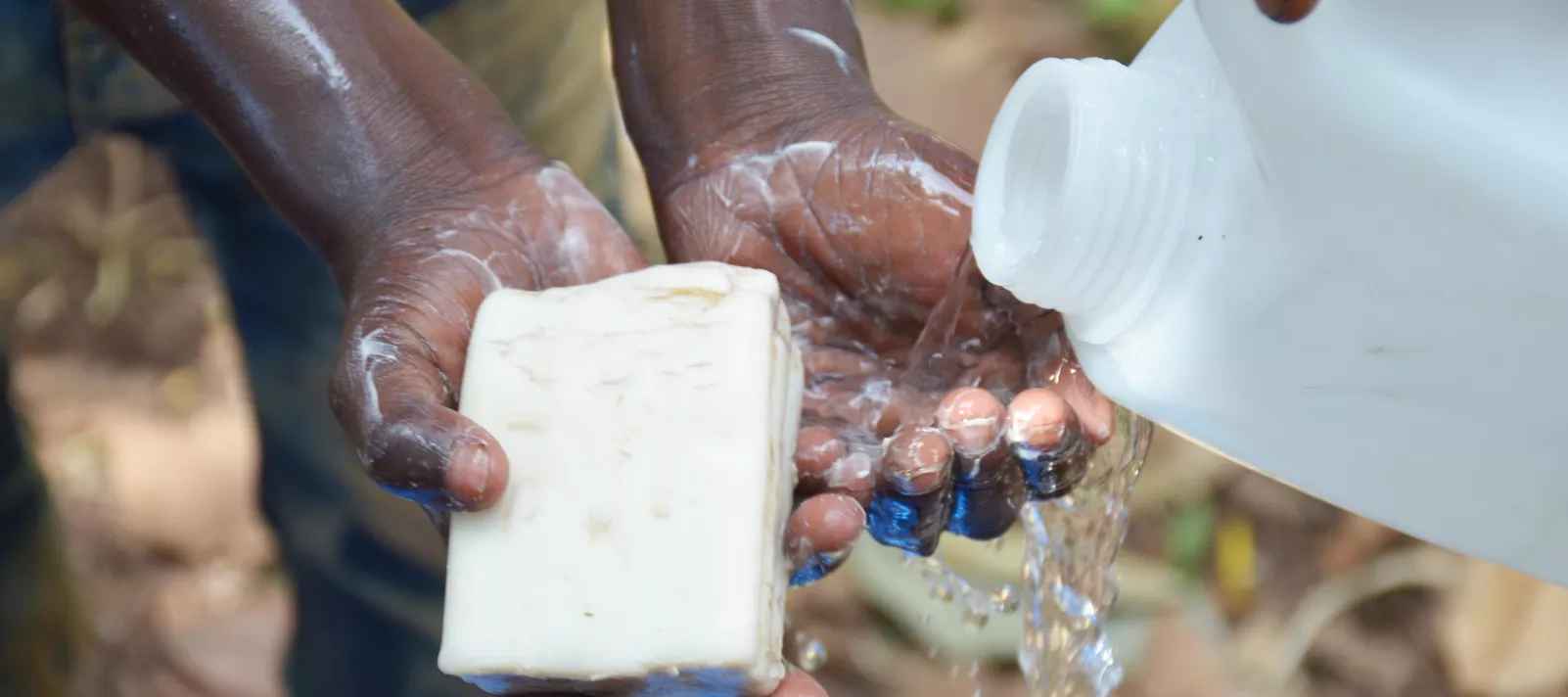 hand washing with soap