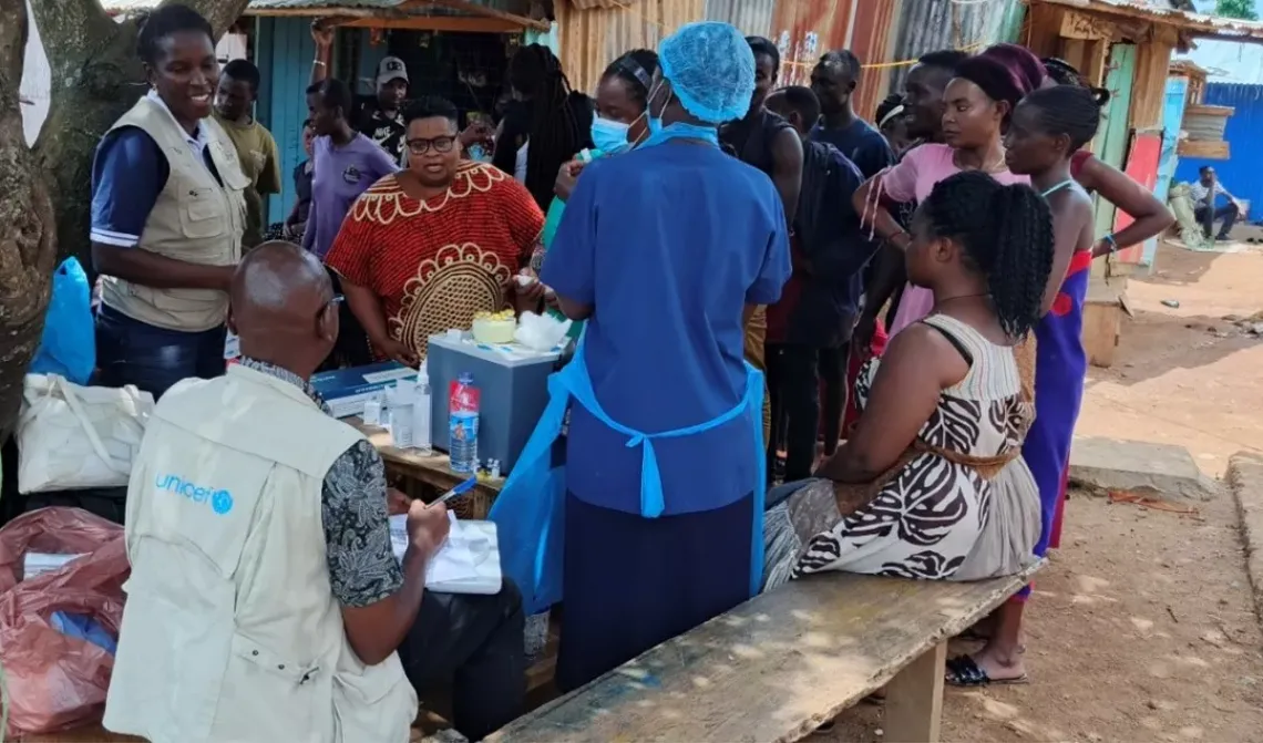 Kasenyi community members turn up to receive mpox vaccination and to know of the available prevention services 