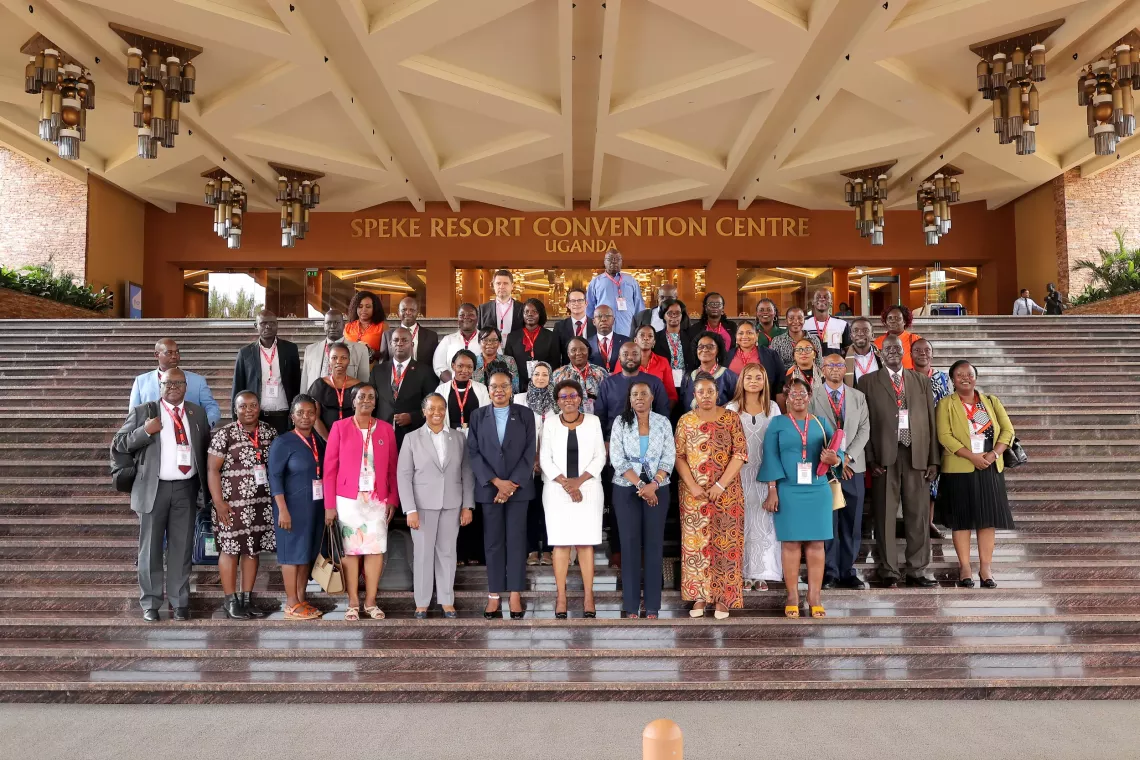 High-level delegates gather at Speke Resort Convention Centre in Kampala following the conclusion of the African Union High-Level Ministerial Conference on Triple Elimination. The three-day continental summit brought together Vice President Jessica Alupo, AU officials, Ministers of Health and Finance, civil society leaders, and development partners to pledge action against mother-to-child transmission of HIV, Hepatitis B, and Syphilis by 2030.
