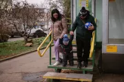 Makar with his parents on a walk