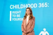Viktoriia Barylovska at the event “Childhood 365: right to be yourself” on World Children’s Day