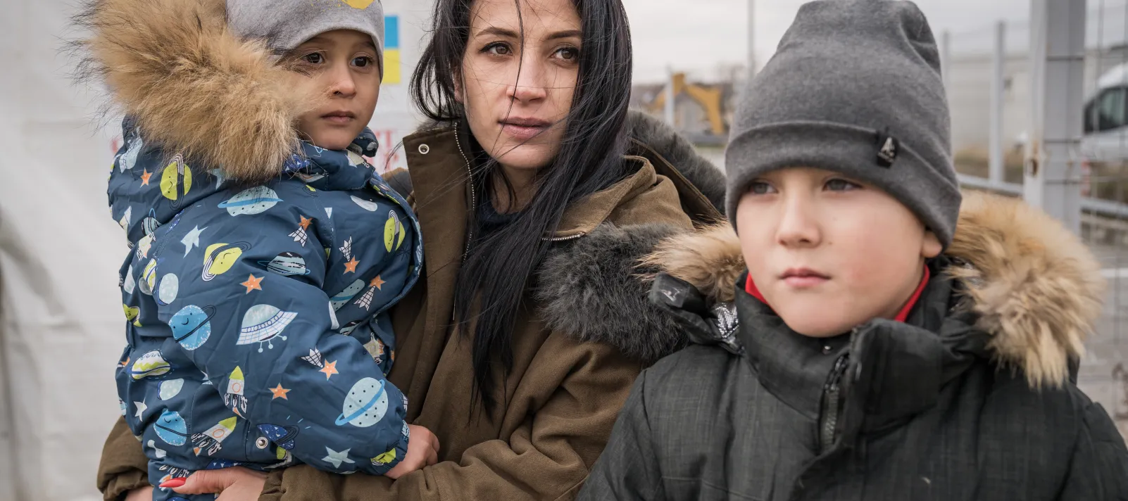 Olga, 31 years old, fled Ukraine with her two children: Timur, who is almost 3 years old, and Vladimir, 7 years old.