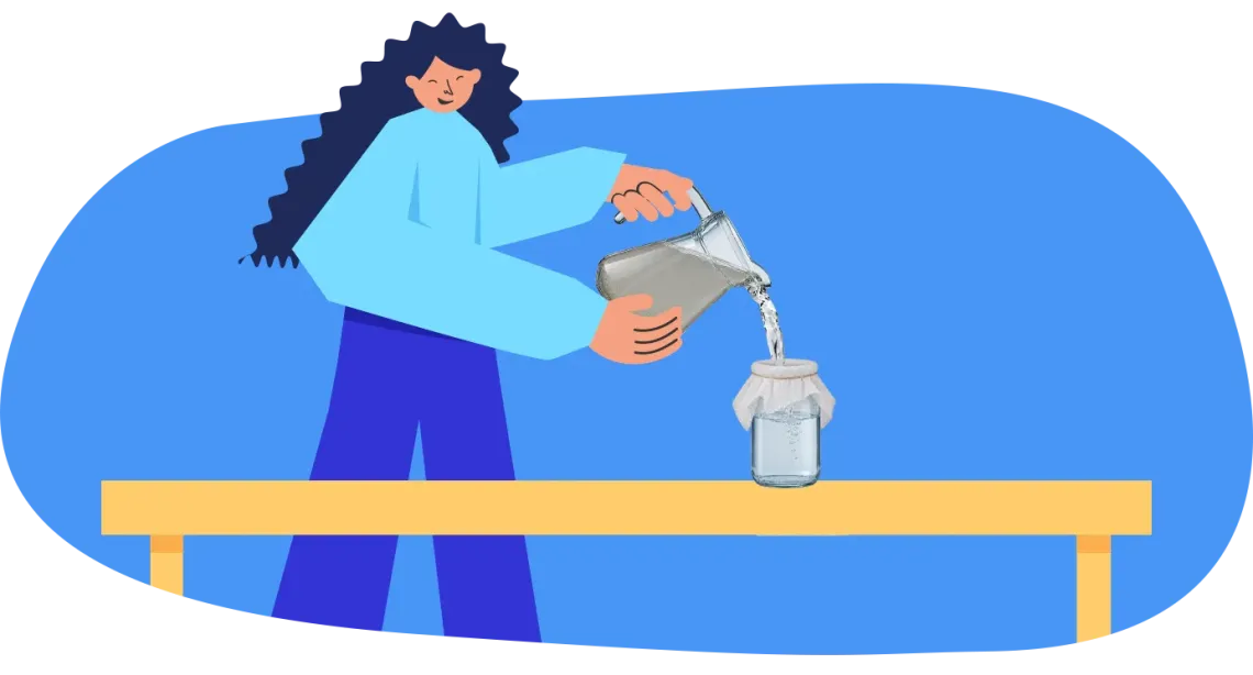 An illustration of a woman pouring water