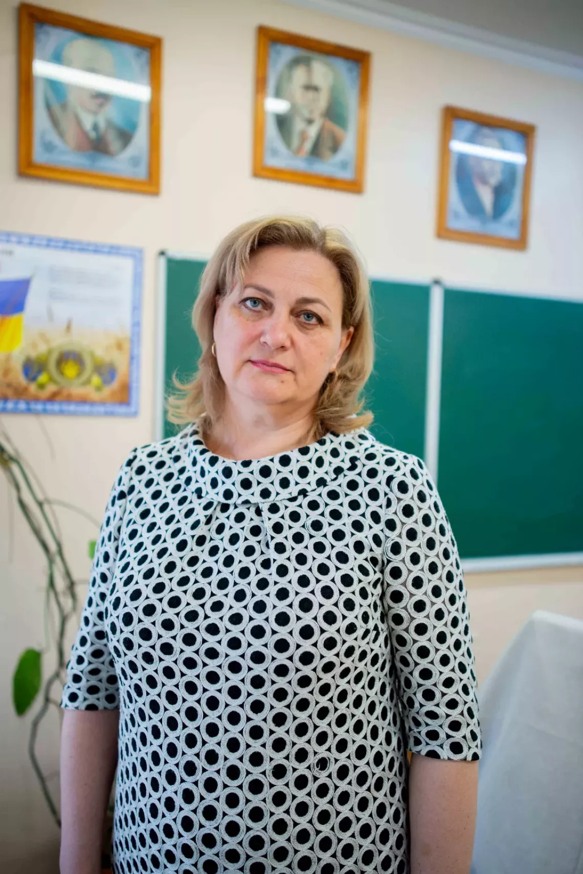 Nataliia, the headteacher of a lyceum in the southern city of Odesa