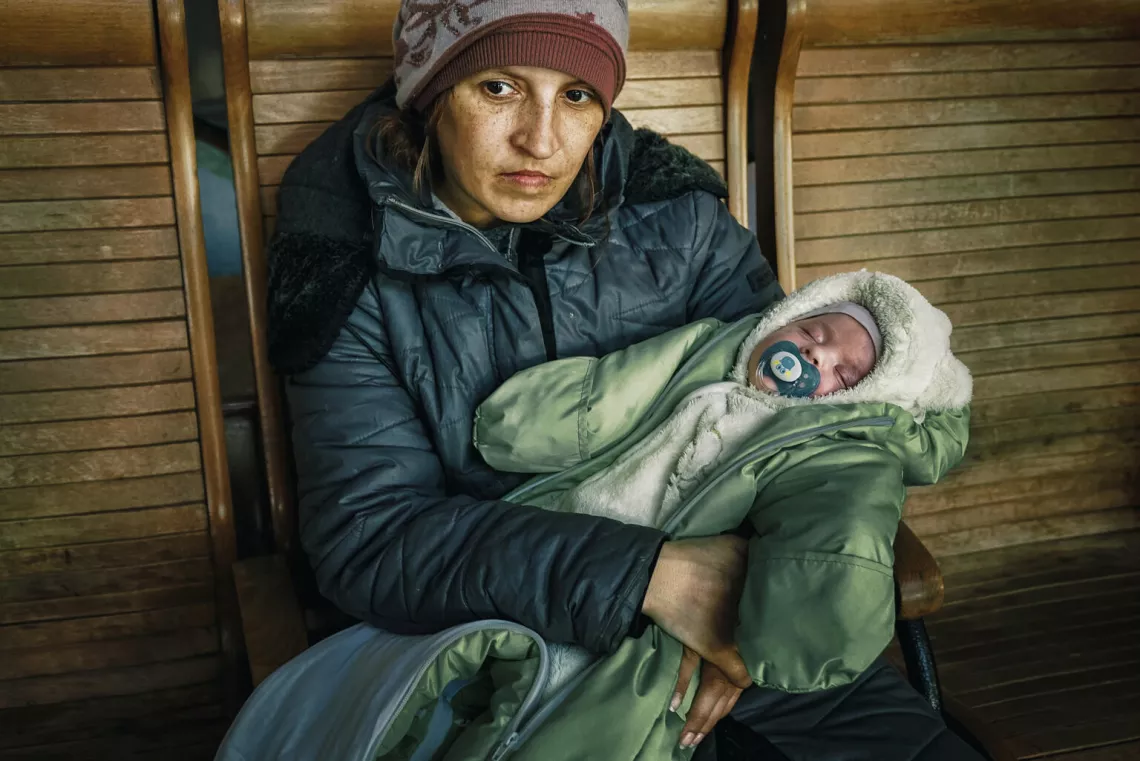 Lyuba and two-month-old Dima were forced to leave Kryvyi Rih without food, clothes or money. Uzhhorod, March 2022