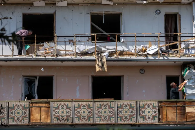 Damaged apartment in Kyiv