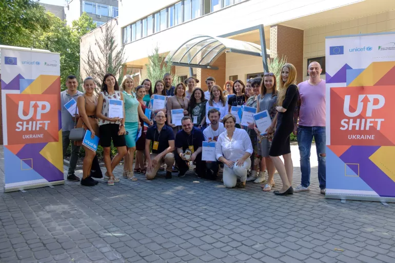 Group photo of the participants of UNICEF UPSHIFT training on social entrepreneurship 