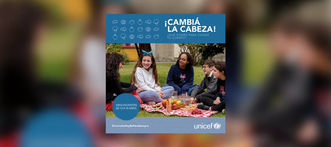 Tapa de publicaci&oacute;n "&iexcl;Cambi&aacute; la cabeza!" con consejos de alimentaci&oacute;n para adolescentes