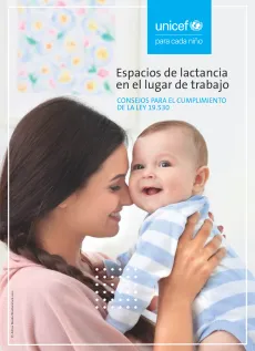 Tapa del folleto "Espacios de lactancia en el lugar de trabajo"