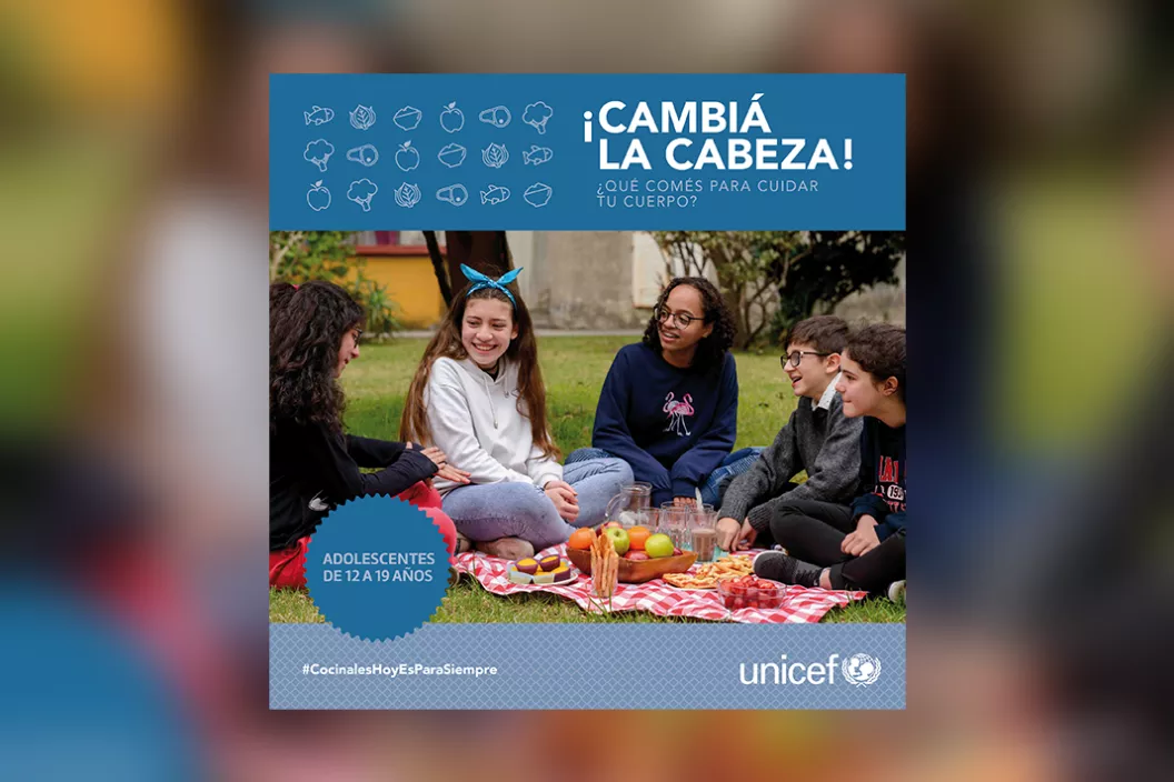Tapa de publicaci&oacute;n "&iexcl;Cambi&aacute; la cabeza!" con consejos de alimentaci&oacute;n para adolescentes