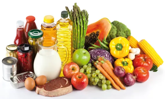Varios alimentos saludables