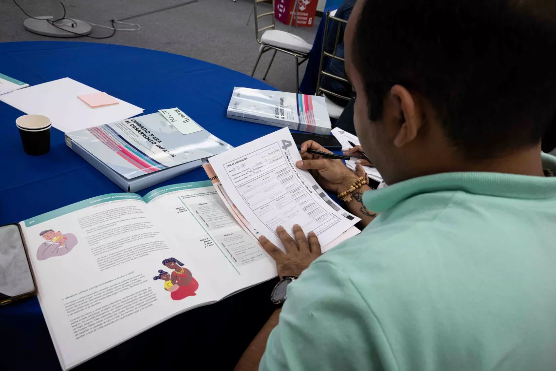 Workshop after practice among children, caregivers and advisors, Training in Care for Child Development&ndash; CCD by UNICEF in the San Agust&iacute;n community in Caracas, Venezuela on 14 March 2023.