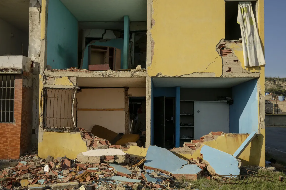 El edificio donde se encontraba la casa de Derwismar qued&oacute; gravemente da&ntilde;ado. 