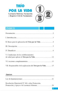 Tr&iacute;o por la vida:  Lactancia materna, vacunaci&oacute;n y registro civil de nacimientos