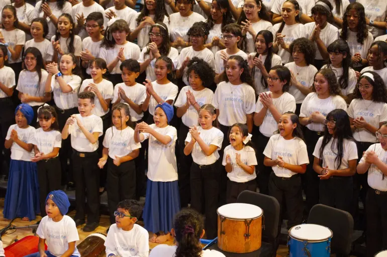Ni&ntilde;os y ni&ntilde;as de El Sistema protagonizaron el concierto &ldquo;Nuestra m&uacute;sica, nuestra voz&rdquo; por el D&iacute;a Mundial de la Infancia.