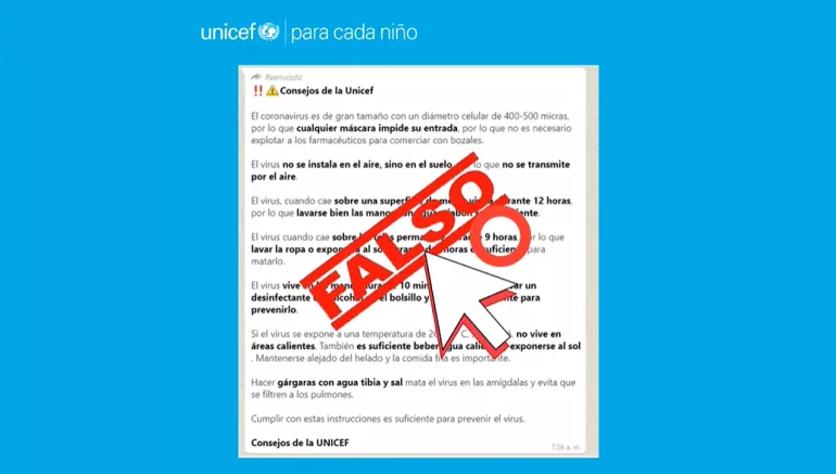 Alerta de informaci&oacute;n falsa