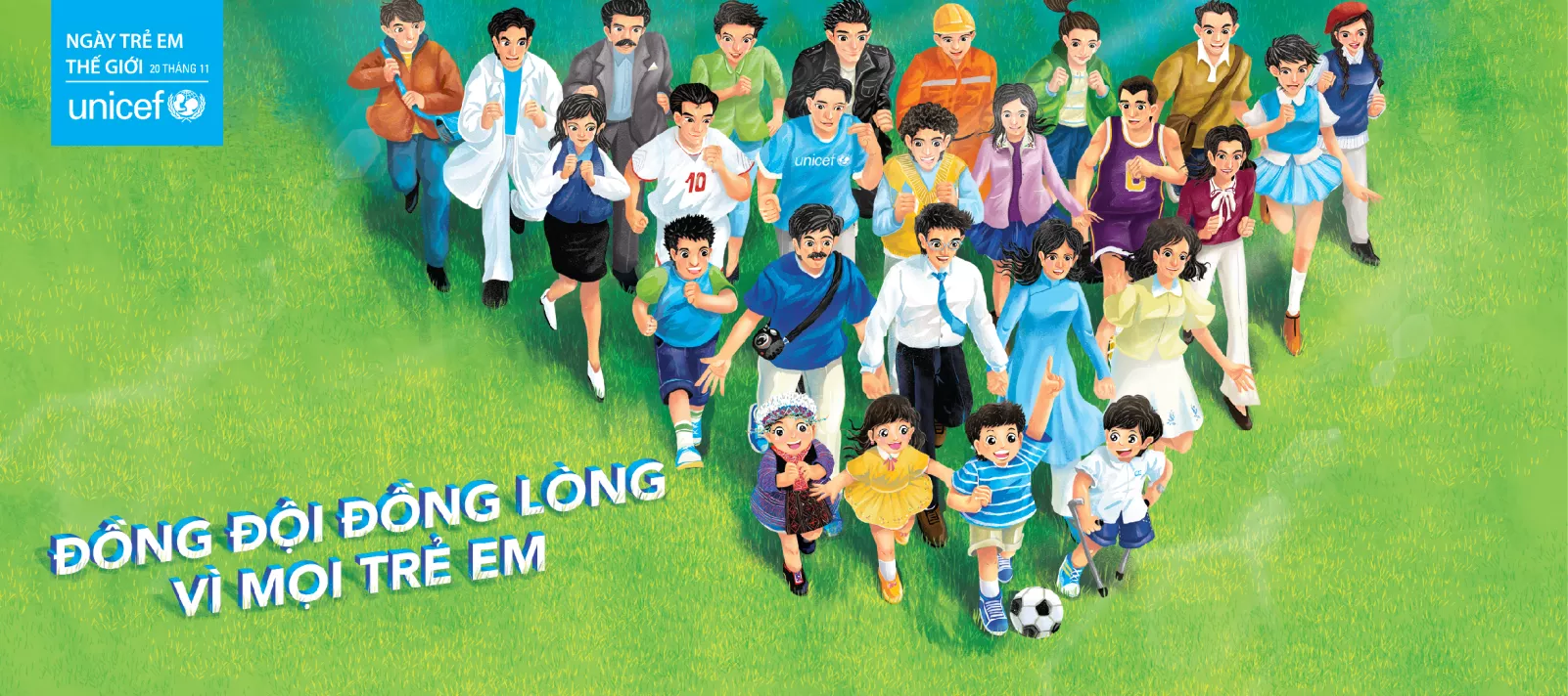 Đồng đội đồng l&ograve;ng v&igrave; mọi trẻ em 