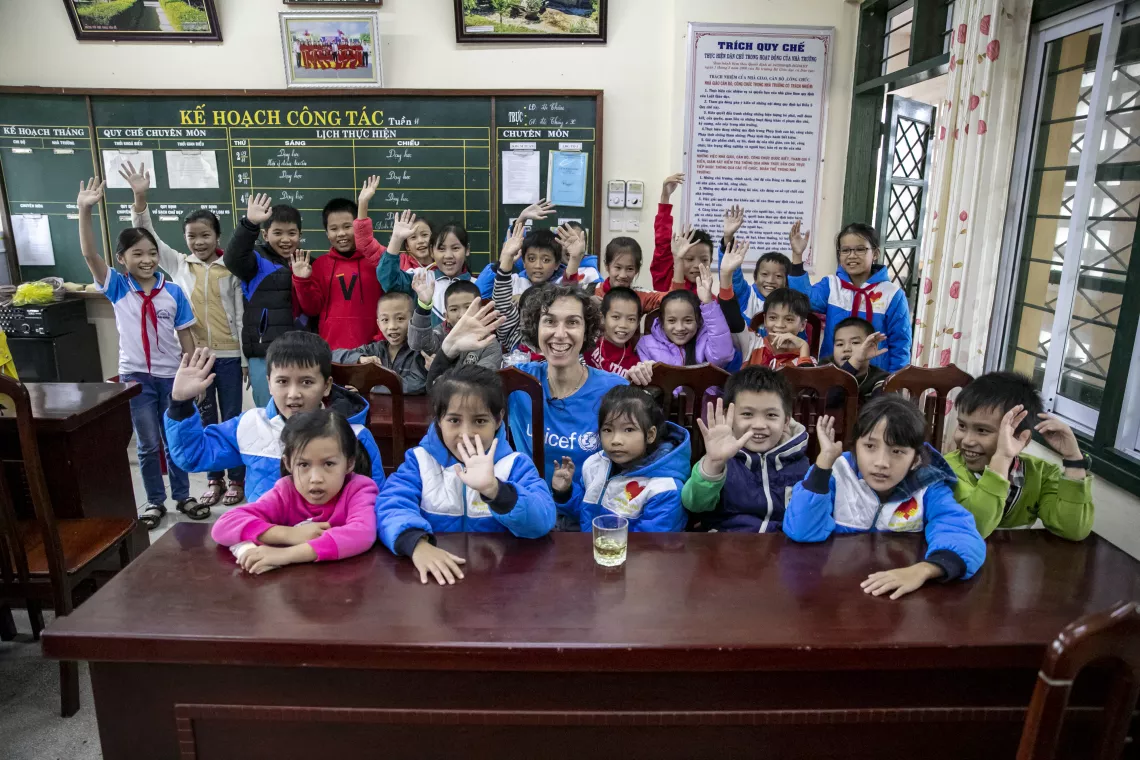 Our mission ends at Ta Ninh primary school, where children have returned to their classrooms and are trying to move past the floods, which they unanimously describe in one word -- scary.
