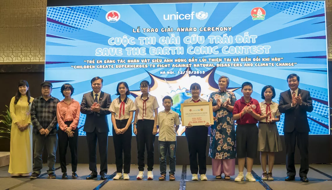 The Super Hero comic contest prizes for children during the national day of disaster prevention 