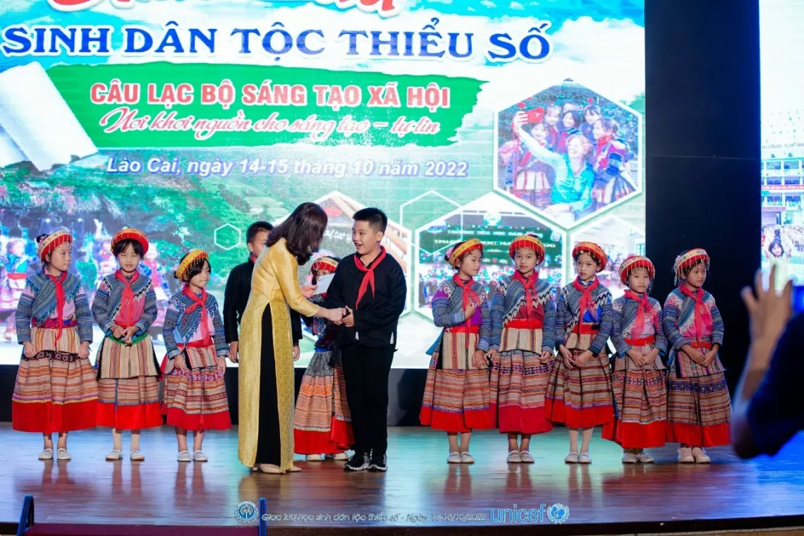 Viet and his clubmates honored at a competition.