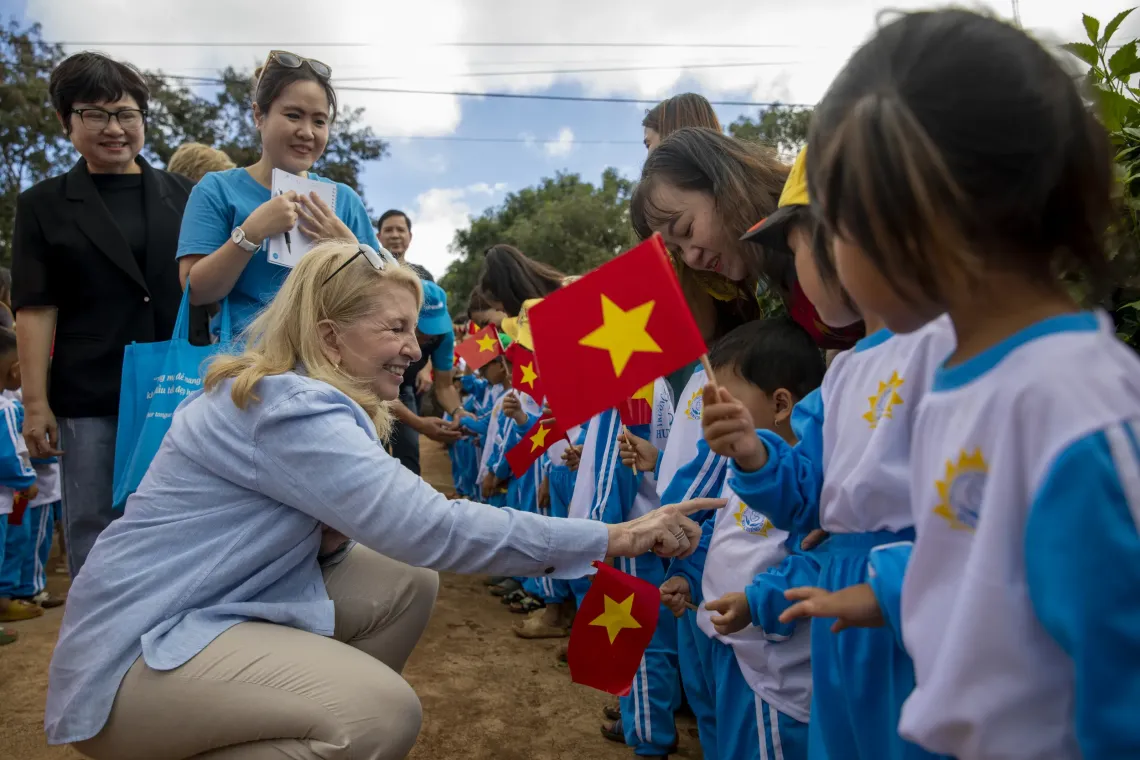 UNICEF Executive Director Catherine Russell visited Gia Lai, meeting children, parents, and partners implementing programmes supported by UNICEF