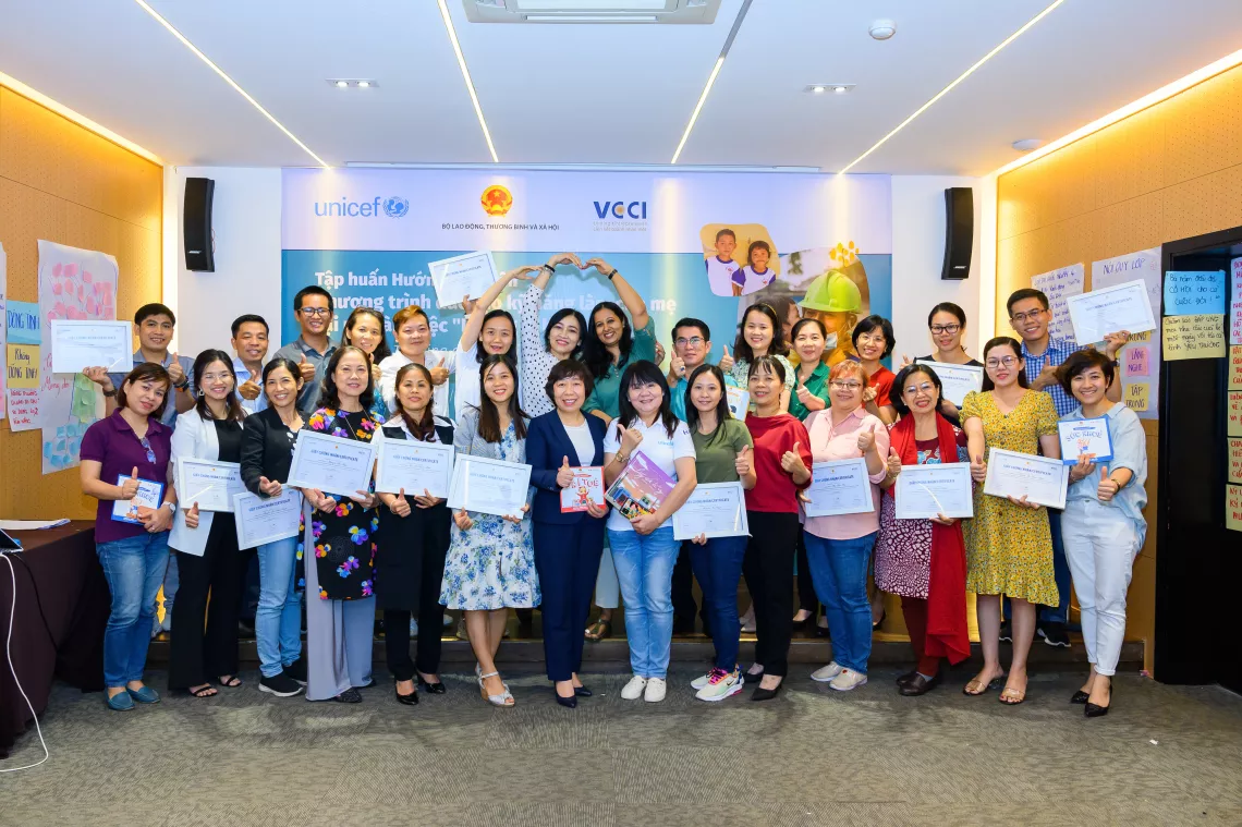 Participants receiving certificate of completion from the organizers 