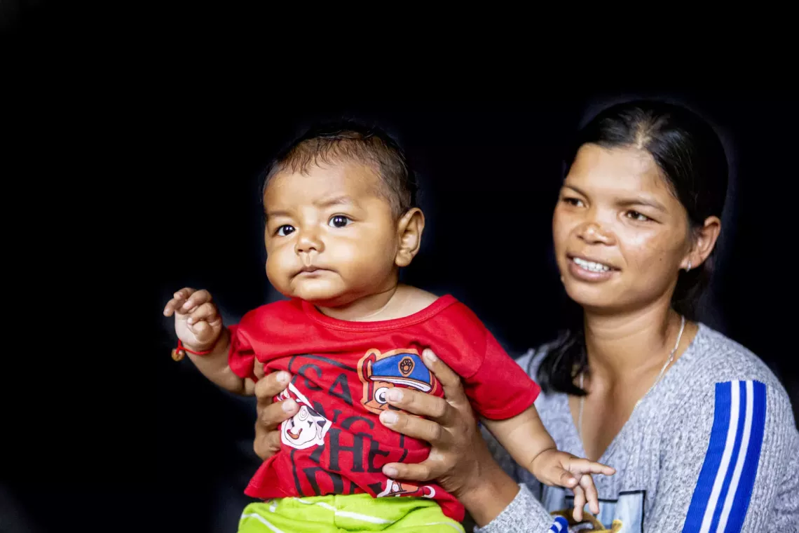Mother Y Duch and her baby boy Aka Thanh.