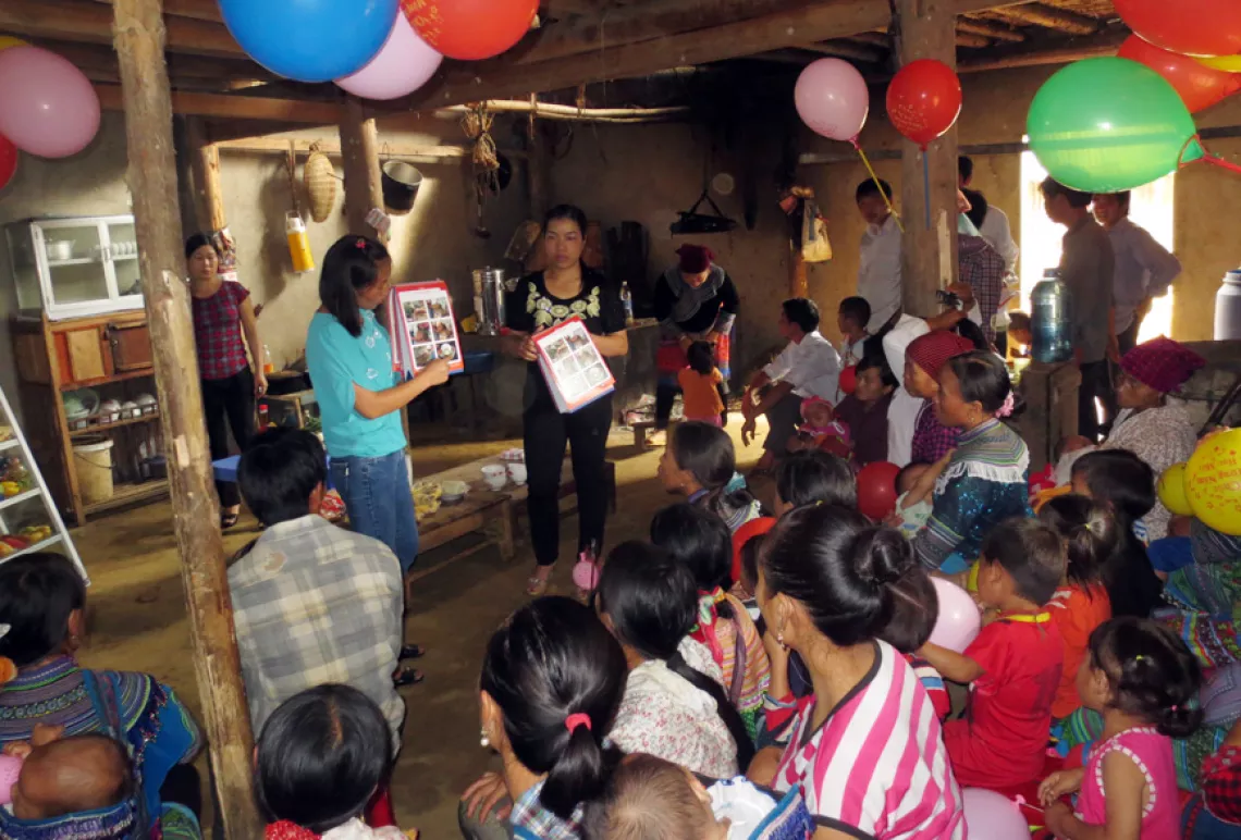 An education session at a child feeding and care club
