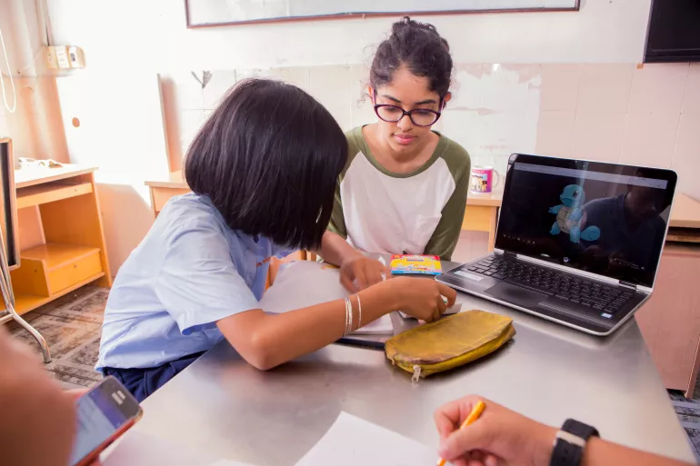 Ho Thi Thanh Dao, a 14-year-old girl with intellectual disabilities, Dao attends class 2B in Anh Sang Primary School for five years and later moved to Vo Thi Sau, a specialized school for children with disabilities.