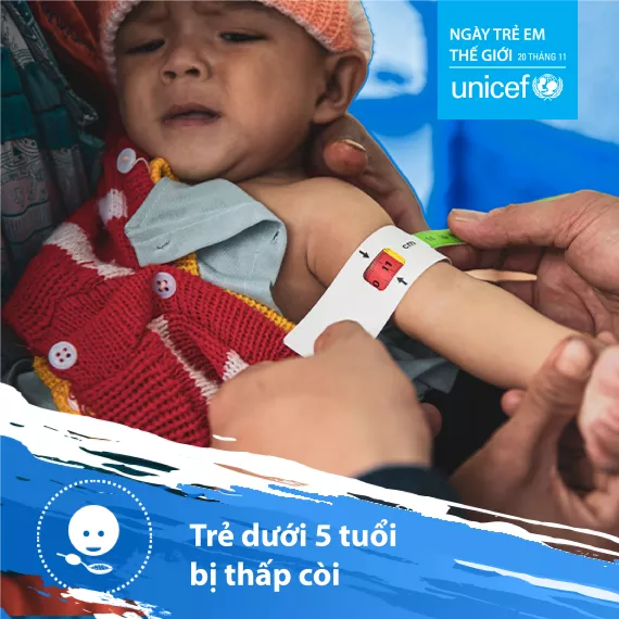 20% trẻ em dưới 5 tuổi tr&ecirc;n cả nước bị thấp c&ograve;i v&agrave; 37% trẻ em d&acirc;n tộc thiểu số bị thấp c&ograve;i