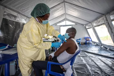 Man gets vaccinated against COVID-19 by nurse
