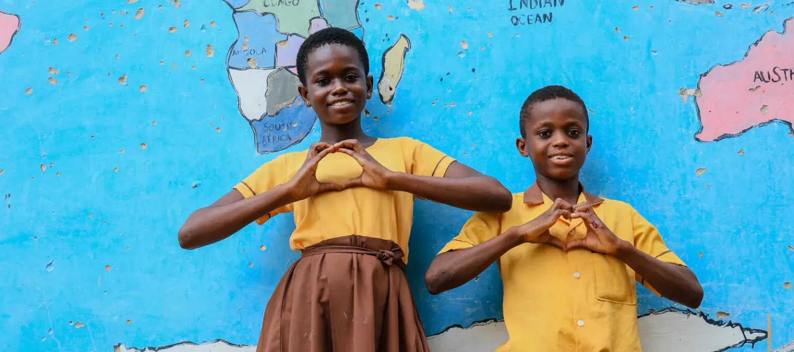 students posing at their Ashanti School for Deaf and Blind in Ghana.