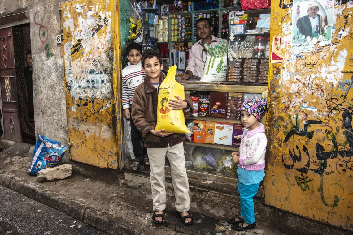 A boy benefiting from the ECT project in Sana'a.