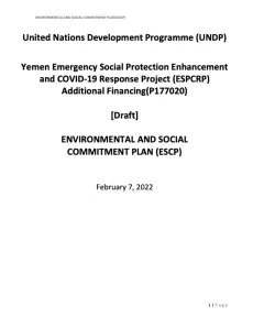ENVIRONMENTAL AND SOCIAL COMMITMENT PLAN (ESCP)
