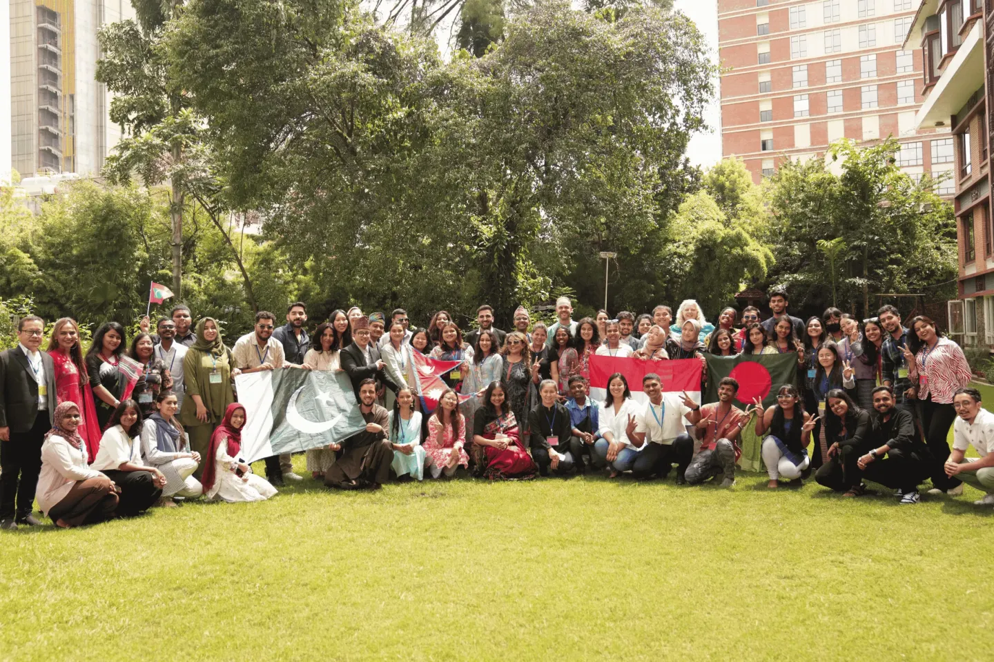 A photograph of the cohort of YAG Champion Trainers in South Asia