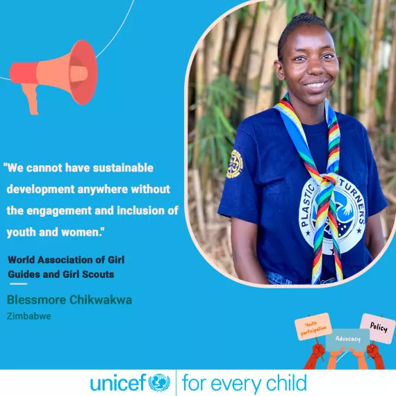 A quote card from a young changemaker from ESAR