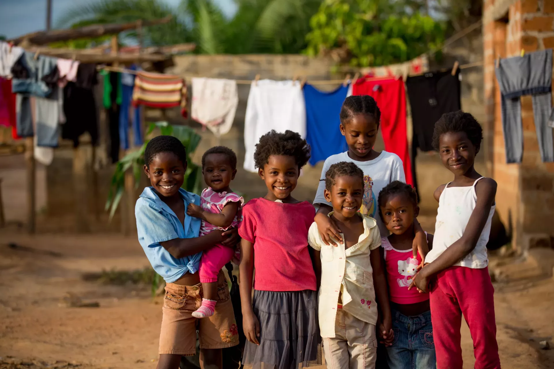 Children looking at the camera