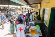 A crowd of people at the market
