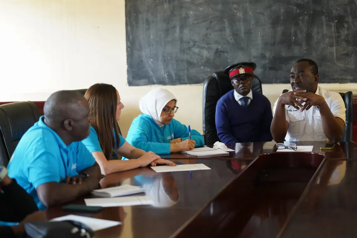 UNICEF Zambia Representative Dr. Saja Farooq Abdullah meets with district officials during a programme briefing in Chifunabuli, Luapula Province.