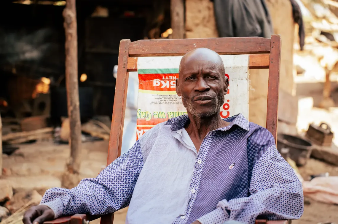 Sebastian Siyamwenga, village headman of Kazombo village in Monze. 