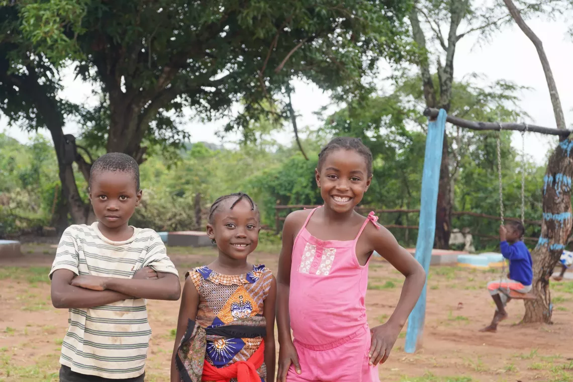 Smiling children.