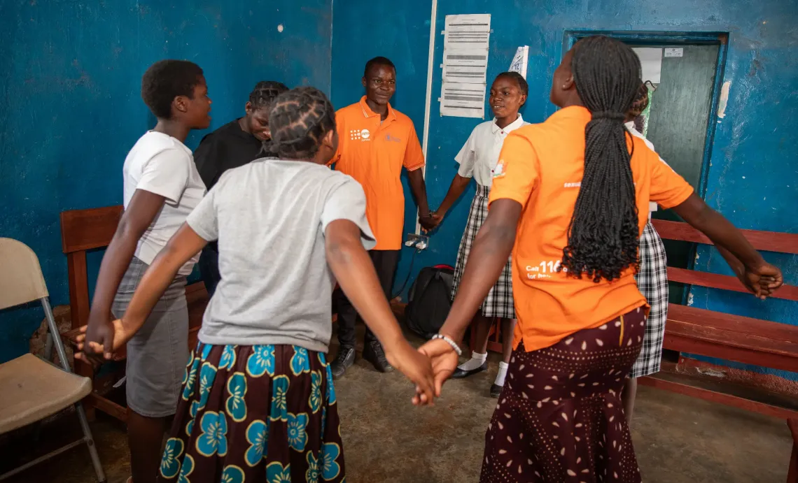 Through creative approaches, Peer Educators engage and communicate with adolescents at Chimtende Rural Health Facility. 