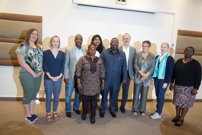 Members of the Steering Committee pose with the Eastern Province Permanent Secretary