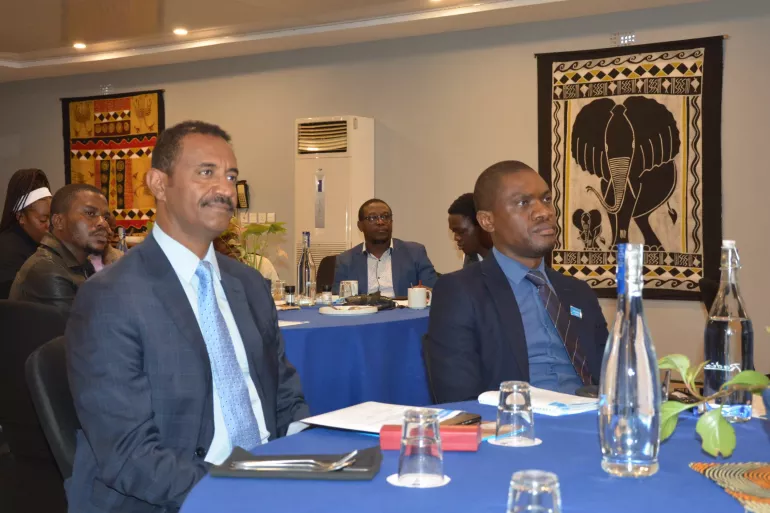 UNICEF Zambia Deputy Representative - Programmes follows a presentation during a media engagement meeting at the Radisson Blu Hotel in Lusaka.