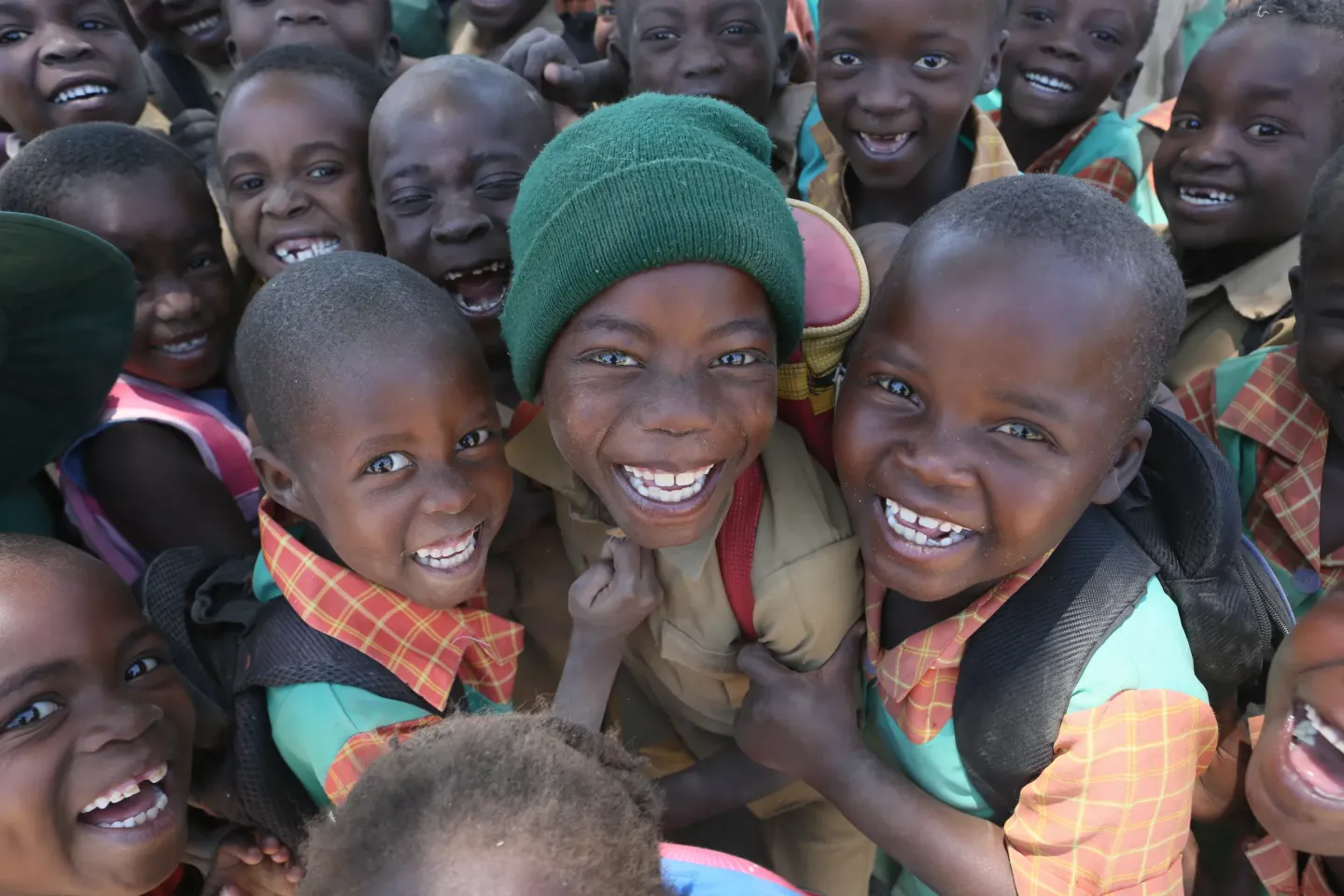 Group of children smiling