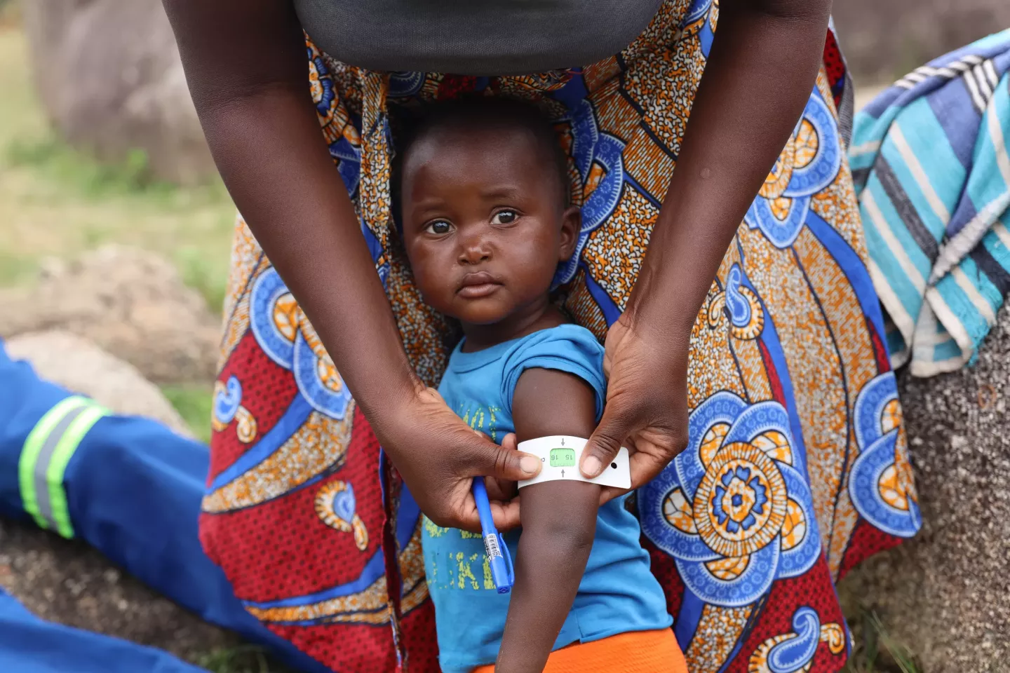 Child receiving MUAC