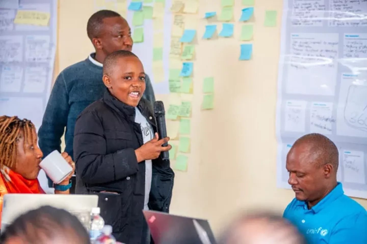Prosper Kolesi, a 12-year-old Grade 7 student from Westlea Council Primary School, participating in the workshop.